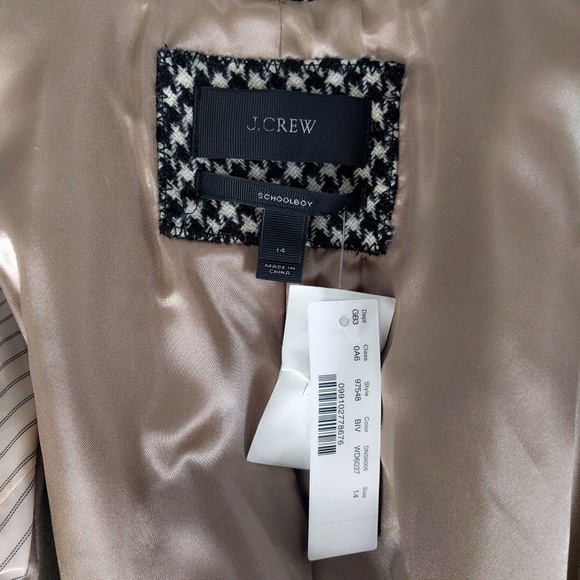 HP❤️ J. Crew Houndstooth Schoolboy Blazer Patch 14 - Picture 8 of 8